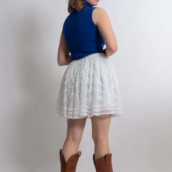 TED BAKER Halvy Ruffle White Mini Skirt - Picture 2 of 6